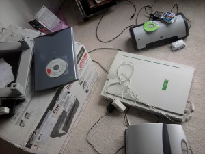 Abandoned peripherals litter my floor like corpses on a battle field.